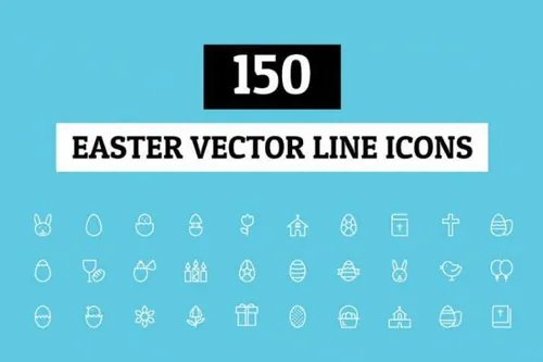 复活节图标素材 150 Easter Vector Line Icons