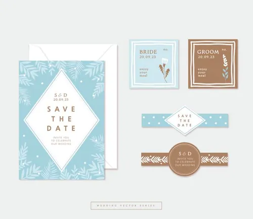 浪漫的雪花邀请函信纸腰封模板文件