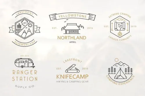 露营徽章图标下载 Iconic Camping Logo Badges