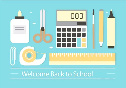 扁平化矢量学校校园元素Back To School Vector Elements