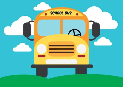 黄色可爱校车矢量插图Cute School Bus Vector Illustration