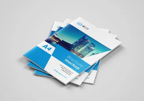 免费A4宣传册设计提案贴图展示样机模板 A4 brochure mockup