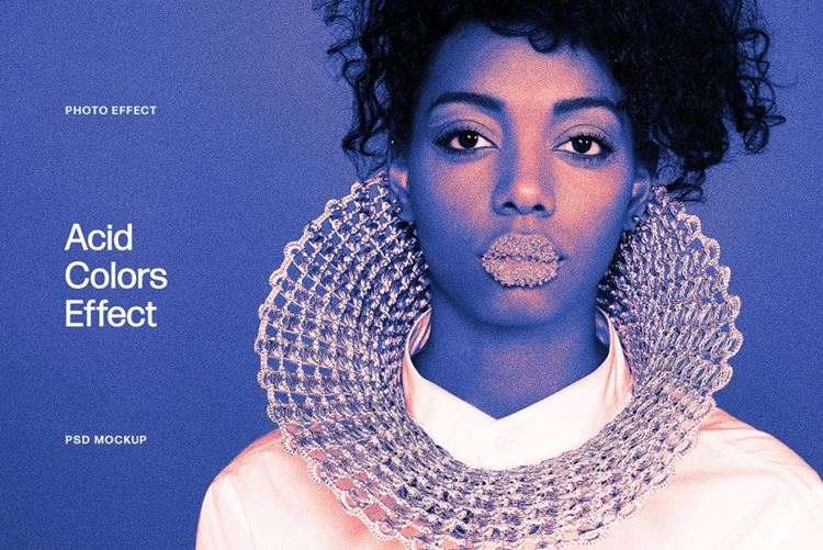 高质量复古怀旧酸性艺术噪点颗粒感渐变滤镜抽象海报模板 Aci