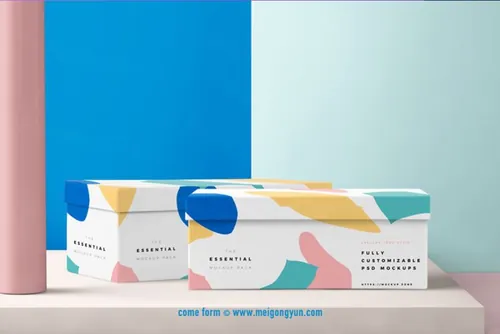鞋盒包装样机贴图Shoe box Mockups