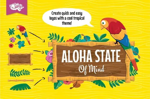 热带主题Logo和徽章设计素材 Tiki-Logos-and