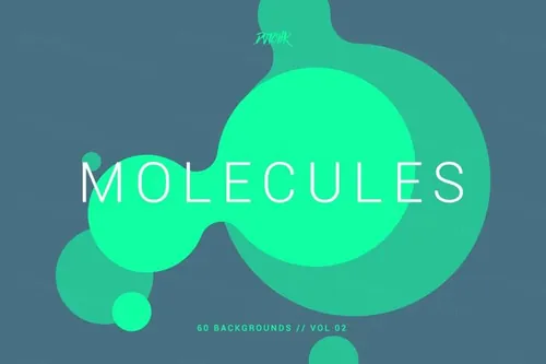 彩色平滑渐变波纹背景 Molecules Backgroun