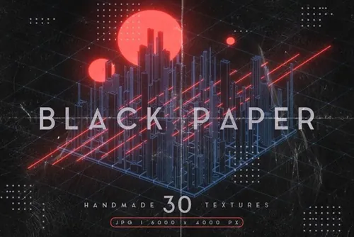 炫酷黑色纸张图层纹理 Black Paper Texture