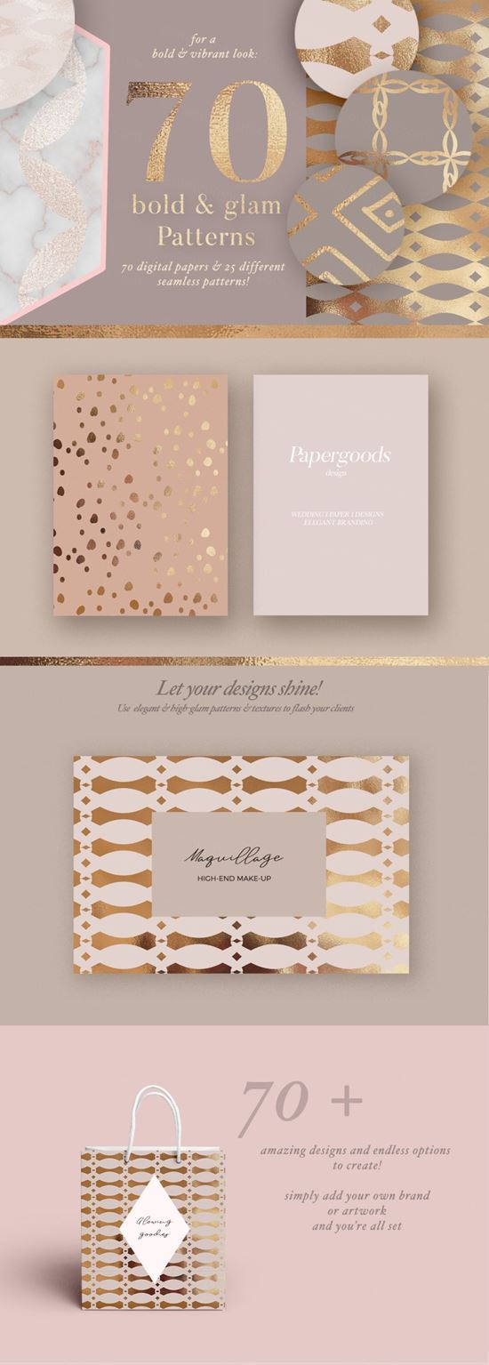 夸张金色几何图案纹理合集 Bold Geometric