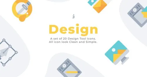 20枚设计元素扁平化矢量图标素材 20 Design Element