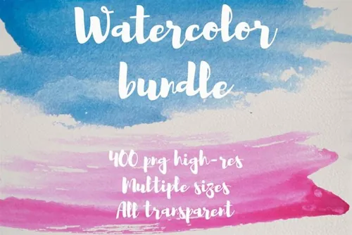 水彩创意纹理 Watercolor 400 png text