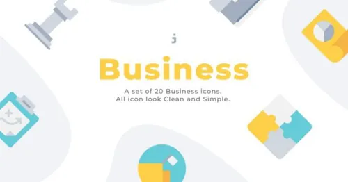 20枚商业企业主题扁平化矢量图标 20 Business icons