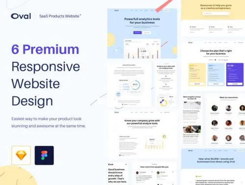 SaaS用户管理Web网站模板 Oval SaaS Products