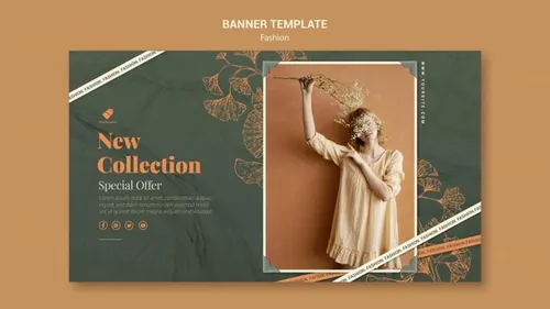 秋季时尚模特森系女装促销宣传海报设计PSD模板素材 Fashion model template