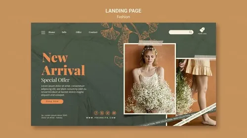 秋季时尚模特森系女装网页落地页促销宣传海报设计PSD模板素材