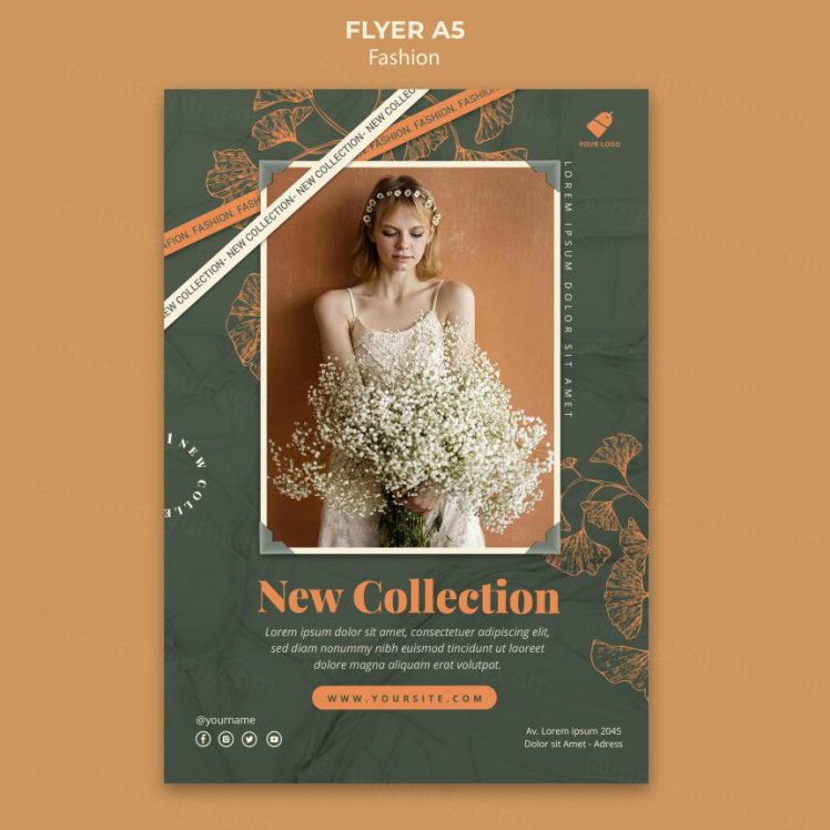 秋季时尚模特森系女装宣传单广告海报设计PSD模板素材 Fashion model template