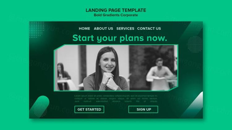 绿色渐变企业职业生涯个人简历秀海报模板 Gradient instagram posts collection