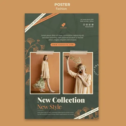 秋季时尚模特森系女装宣传单广告海报设计PSD模板素材 Fas