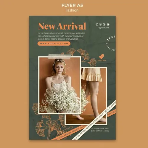 秋季时尚模特森系女装宣传单广告海报设计PSD模板素材 Fas