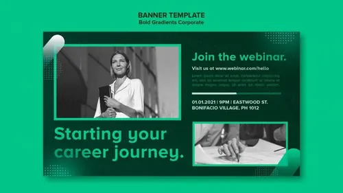 绿色渐变企业职业生涯个人简历秀海报模板 Gradient instagram posts collection