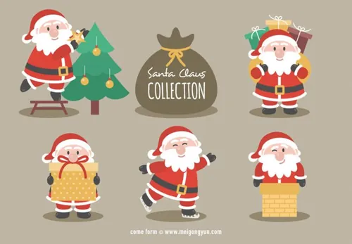 圣诞老人卡通矢量图 Santa Claus