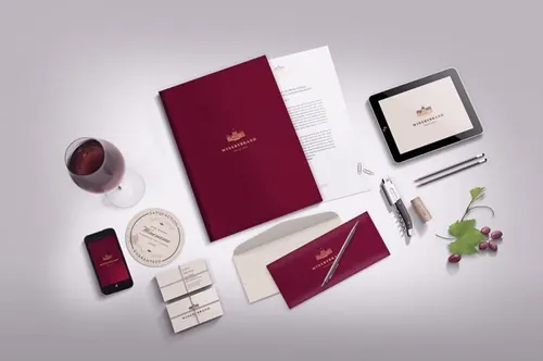 高端红酒品牌VI设计展示模型 Stationery  Branding