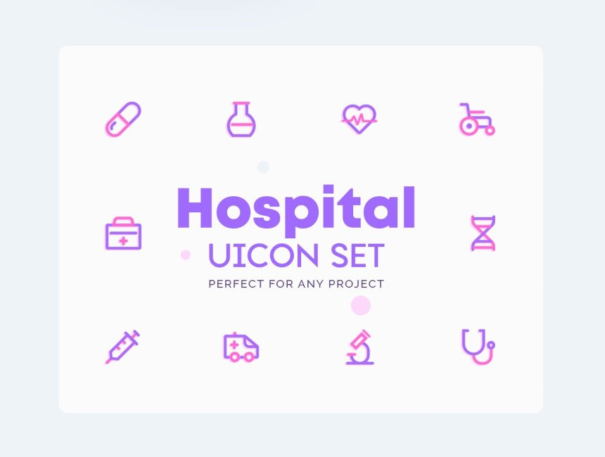 医院医疗主题矢量图标素材[AI , EPS , XD] UICON Hospit