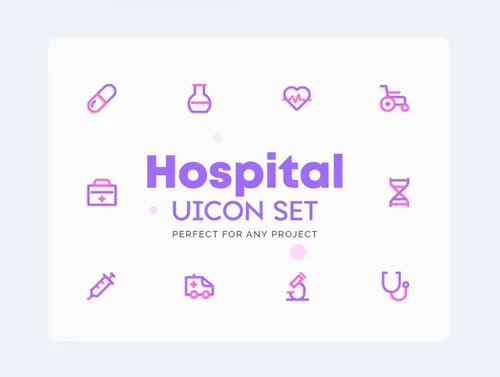 医院医疗主题矢量图标素材[AI , EPS , XD] UICON Hospit
