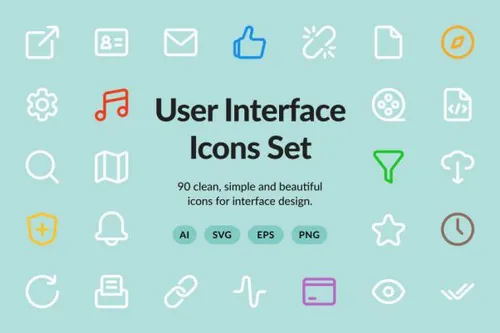 UI界面设计矢量图标集 User Interface Vector Set