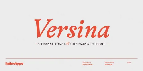 18世纪西班牙过渡字体优雅个性温和品牌英文衬线字体 Latinotype - Versina
