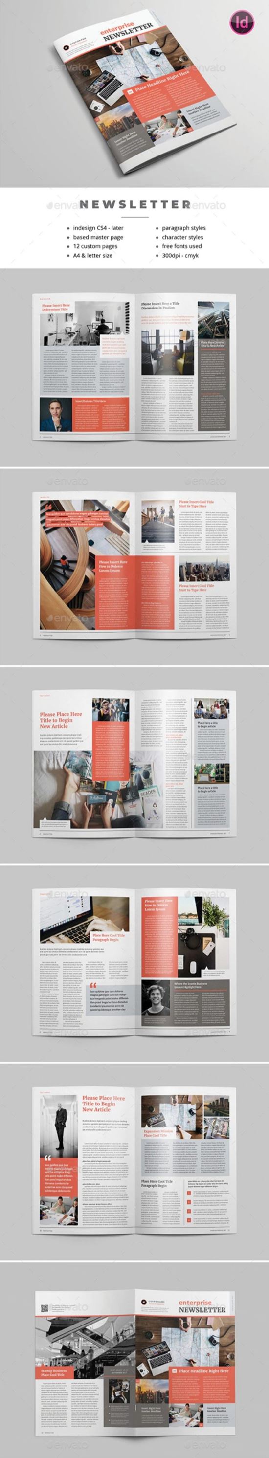 多用途新闻稿/企业杂志图册设计模板 Multipurpose Newsletter v.05 20485362