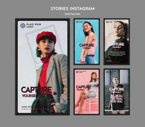 欧美大牌女装Ins新媒体广告宣传海报PSD模板 Instagram posts pack for capture