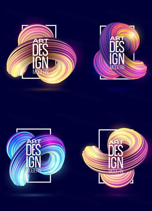 时尚抽象几何海报传单封面装饰图形元素