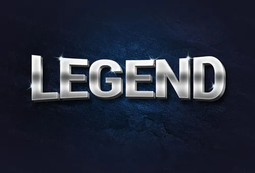 3D金属效果字体特效Legend 3D Metal Text Effect