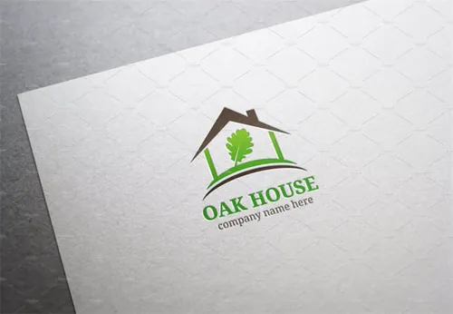 橡树房屋房地产行业标志logo模板Oak-House-Logo
