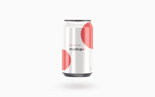 苏打泡沫可乐易拉罐饮料包装贴图设计样机模板 Soda Drink Can PSD Mockup