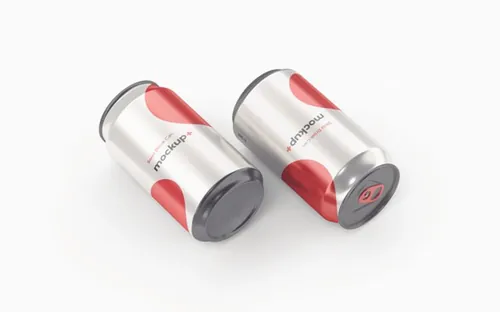 苏打泡沫可乐易拉罐饮料包装贴图设计样机模板 Soda Drink Can PSD Mockup