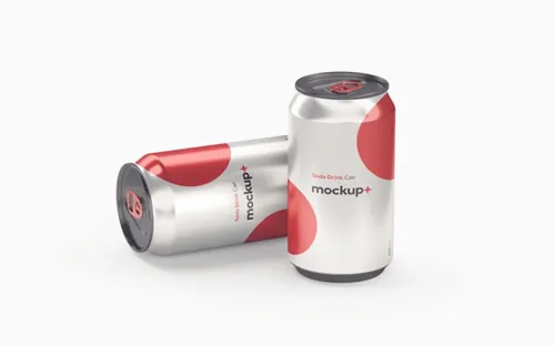 苏打泡沫可乐易拉罐饮料包装贴图设计样机模板 Soda Drink Can PSD Mockup