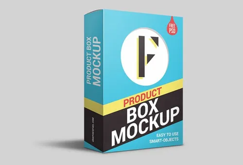 包装盒模型PSD贴图模板Product Packaging Box PSD Mockup