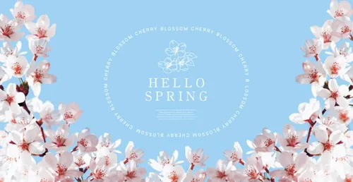 粉色春季桃花节春天樱花网页横幅海报PSD模板素材