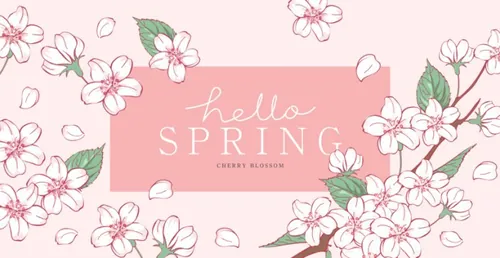 粉色春季桃花节春天樱花网页横幅海报PSD模板素材