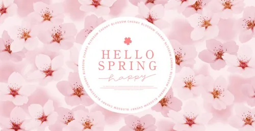 粉色春季桃花节春天樱花网页横幅海报PSD模板素材