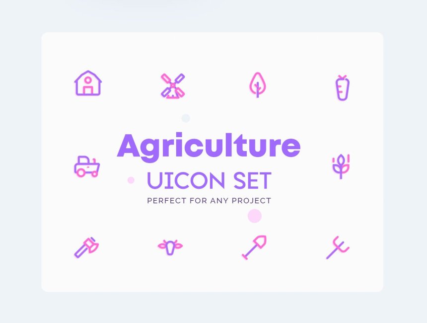 农场农业主题图标集Farm , Agriculture Icons Set