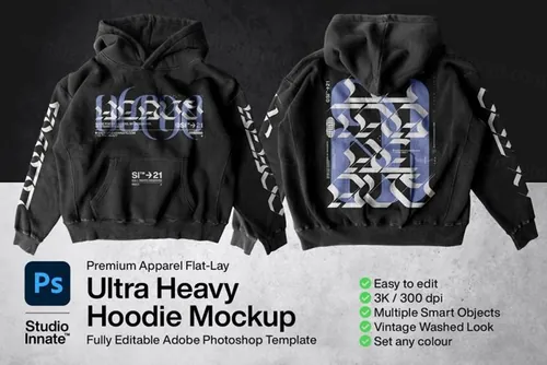 潮流加厚连帽衫卫衣运动衫服饰设计展示样机模板 Ultra H