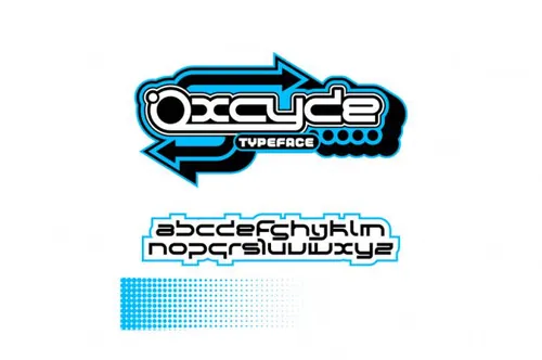 Y2k复古千禧风机车运动英文装饰排版字体 OXCYDE Typeface