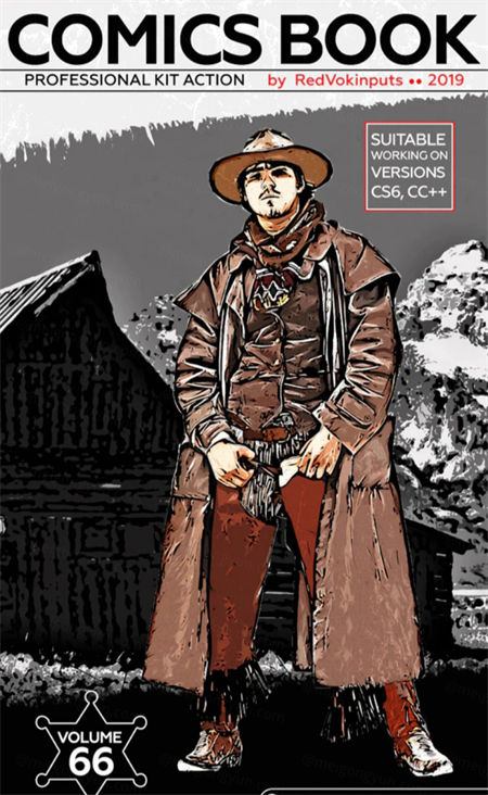 漫画书素描效果照片处理ps动作下载