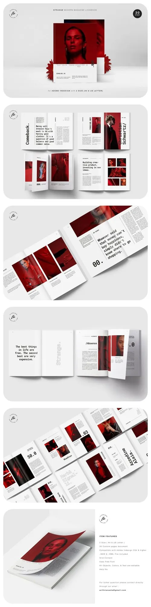 奇异风格时尚人物现代杂志产品图册Magazine Lookbook