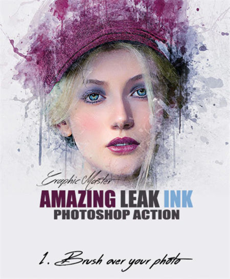 油漆墨水滴落效果照片处理ps动作