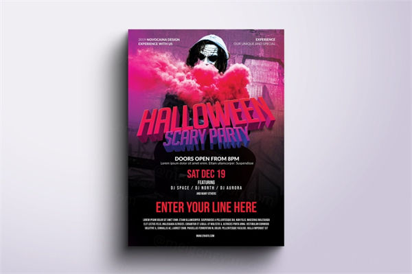 万圣节DJ音乐派对活动传单海报设计模板 Halloween Party Poster