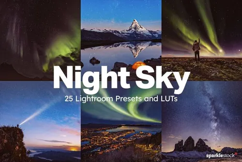 浩瀚宇宙夜空北极光天空夜景天文摄影照片LR调色预设 25 N