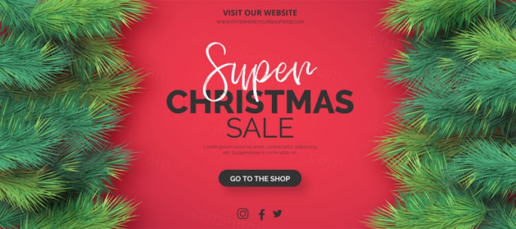 绿色金色经典配色圣诞节促销海报贺卡矢量模板素材 Christmas sale banner template